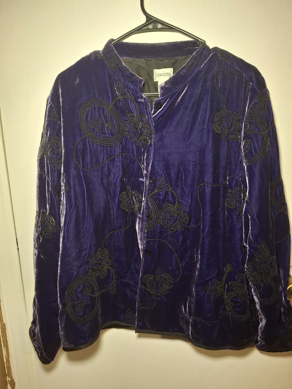 Chico's Purple Velvet Jacket